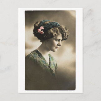 Postal Fotografía de una dama de los años 20