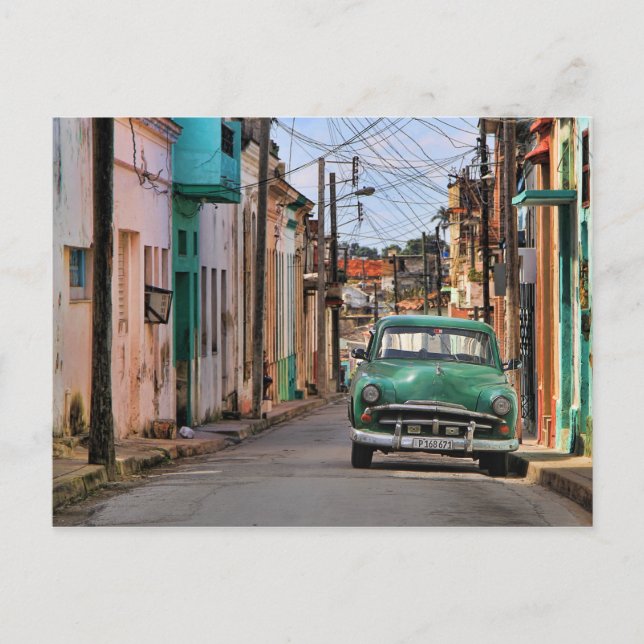 Postal Fotografía de viaje de Havana Street Oldtimer Car  (Anverso)