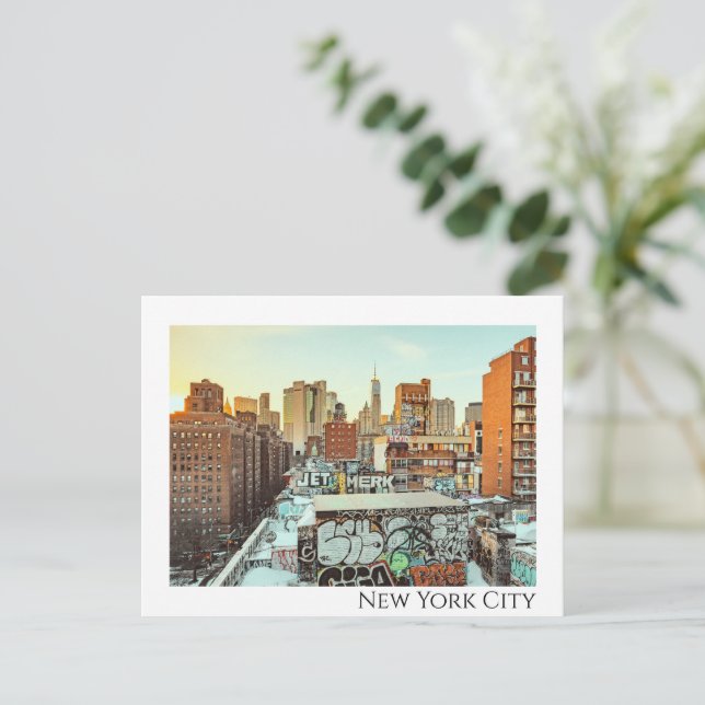 Postal Fotografía de viaje por el Skyline de la ciudad de (Anverso de pie)