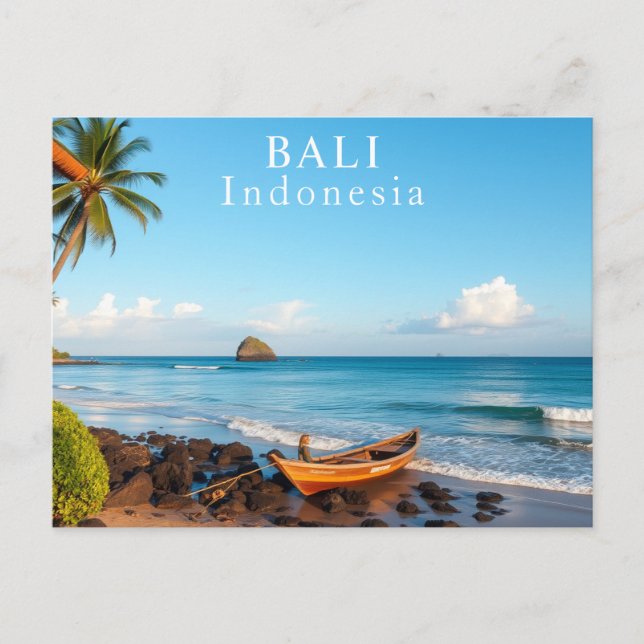 Postal Fotografía de viaje tropical de Bali, Indonesia (Anverso)
