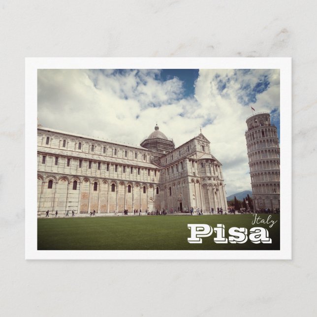 Postal Fotografía de viajes de la Torre inclinada de Pisa (Anverso)