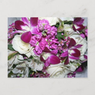 Postal Fotografía del acuerdo de las flores moradas y bla