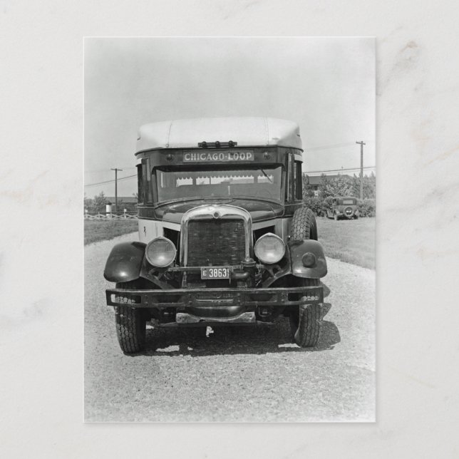 Postal Fotografía del Chicago Loop City Bus de 1920 (Anverso)