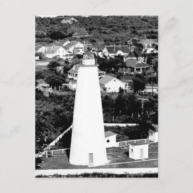 Postal Fotografía del faro de Ocracoke Vintage (Anverso)