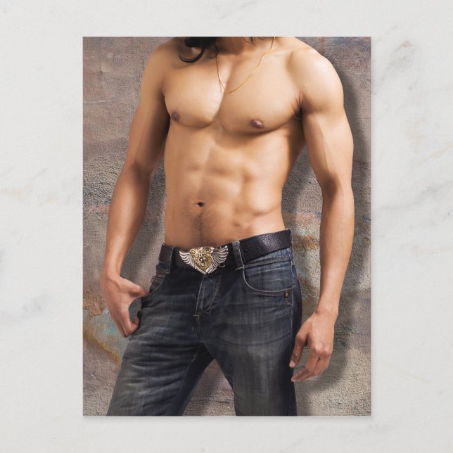 Postal Fotografía del pecho desnudo del hombre (Anverso)