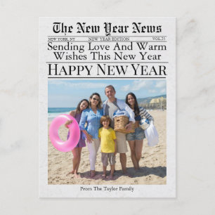 Postal Fotografía divertida única de un periódico Feliz A