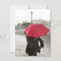 Fotografía en blanco y negro del paraguas rojo