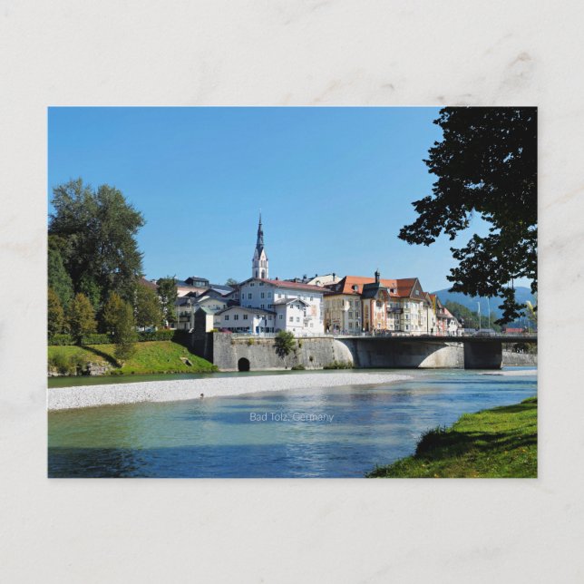 Postal Fotografía escénica de Bad Tolz, Alemania (Anverso)