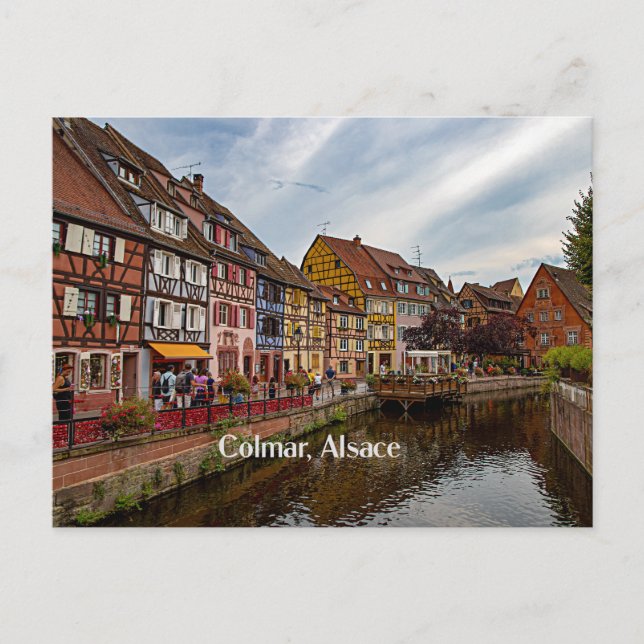 Postal Fotografía escénica de Colmar, Alsacia, Francia (Anverso)