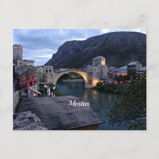 Postal Fotografía escénica de Mostar (Anverso)