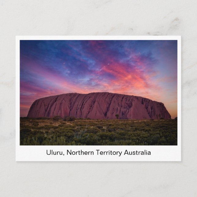 Postal Fotografía escénica - Uluru al atardecer (Anverso)