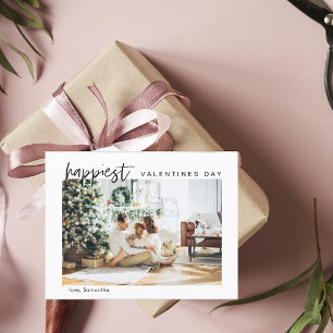 Postal Fotografía familiar moderna simple Feliz San Val