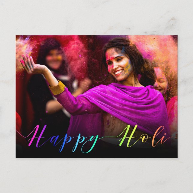 Postal Fotografía feliz de Holi Hai - Postcard (Anverso)