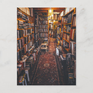 Postal Fotografía interior de librería usada