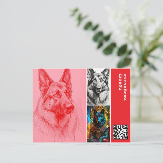 Postal Fotografía moderna Pastor Alemán (Anverso de pie)