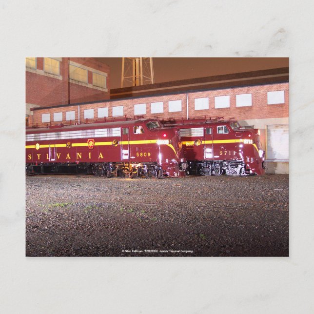Postal Fotografía nocturna del Ferrocarril Pennsylvania ( (Anverso)