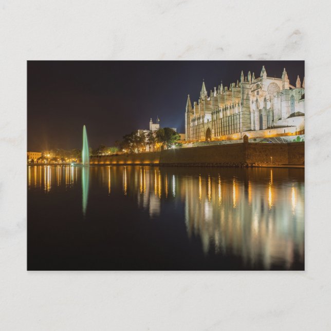 Postal Fotografía nocturna escénica de Mallorca, España (Anverso)