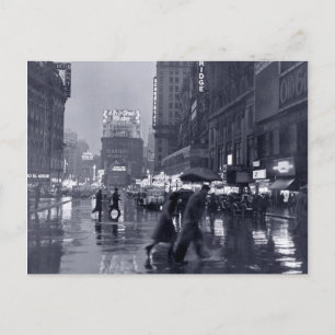 Postal Fotografía: NYC en la lluvia de los años 40