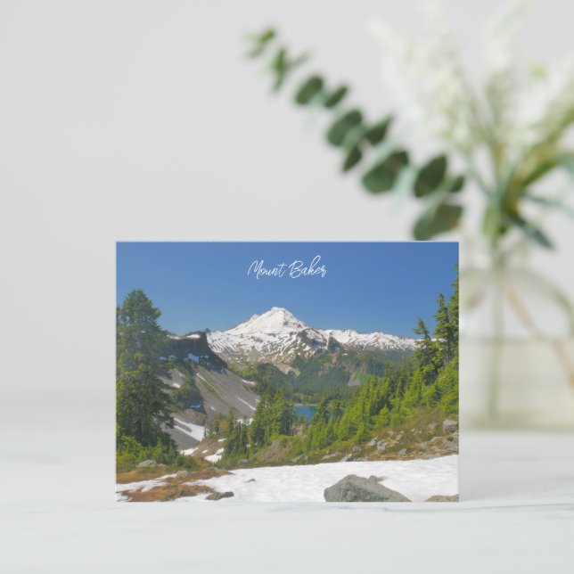 Postal Fotografía paisajística de la montaña Mount Baker (Anverso de pie)