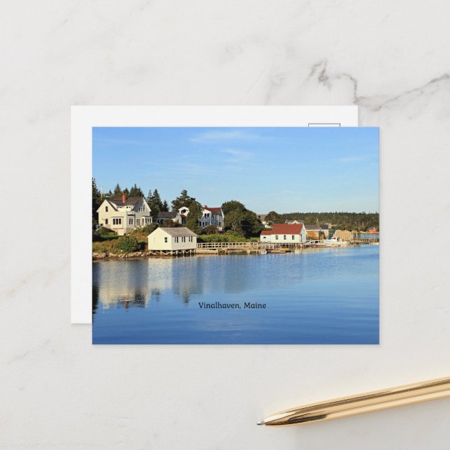 Postal Fotografía panorámica de Vinalhaven, Maine (Anverso/Reverso In Situ)
