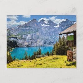 Postal Fotografía panorámica del lago de Oeschinen