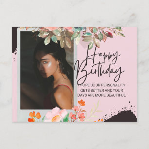 Postal Fotografía personalizada Cumpleaños