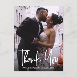 Postal Fotografía personalizada de tipografía moderna Nov