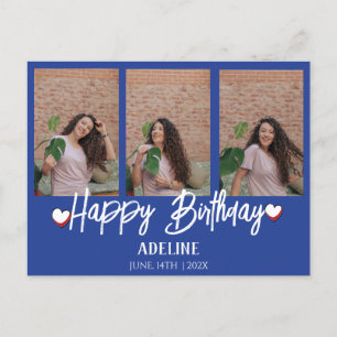 Postal Fotografía personalizada y sencilla de tres años