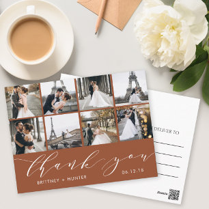 Postal Fotografía por caligrafía Foto Gracias Terracotta