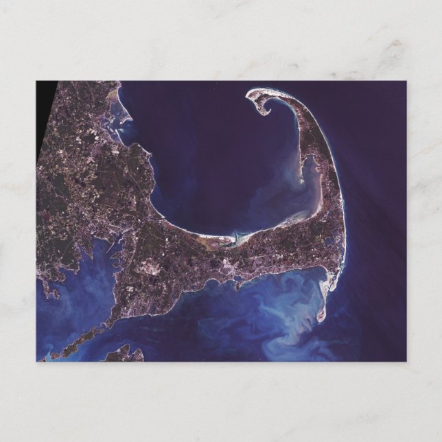 Postal Fotografía por satélite de Cape Cod (Anverso)