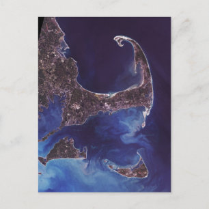 Postal Fotografía por satélite de Cape Cod