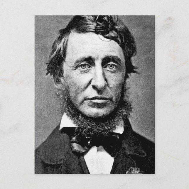 Postal Fotografía retrato de Henry David Thoreau (Anverso)