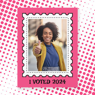 Postal Fotografía rosa: sello de póster sobre la elección