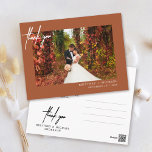 Postal Fotografía simple a mano Gracias Terracotta<br><div class="desc">Gracias a sus invitados con esta moderna tarjeta de agradecimiento con su carta de agradecimiento.</div>