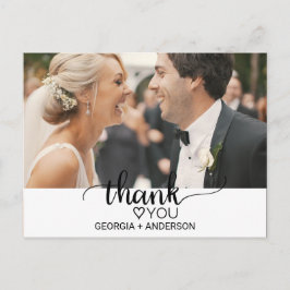 Postal Fotografía simple de caligrafía negra gracias