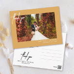 Postal Fotografía Simple Dirigida A Mano Gracias Mustard<br><div class="desc">Gracias a sus invitados con esta moderna tarjeta de agradecimiento con su carta de agradecimiento.</div>