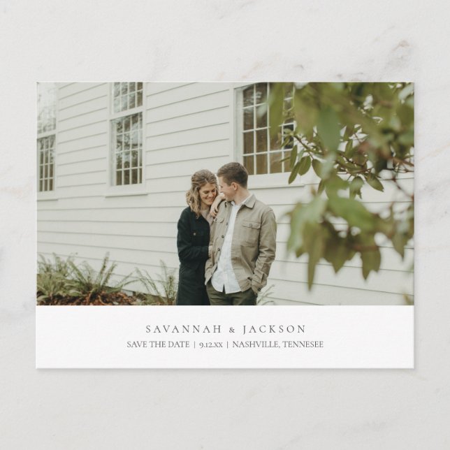 Postal Fotografía: Simple Elegant Wedding Save the Date (Anverso)