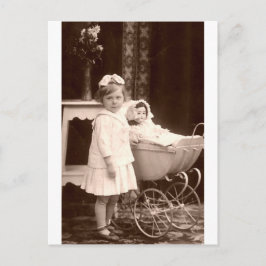 Postal Fotografía vintage Child con Pram