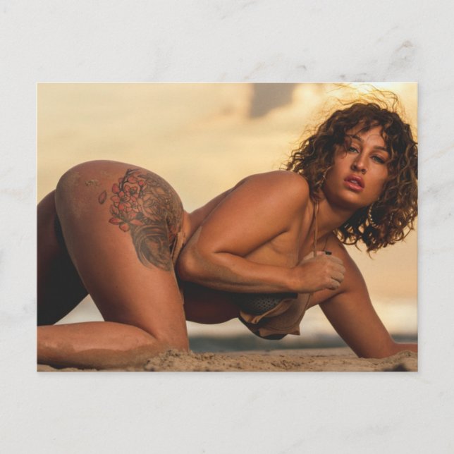 Postal fotográfica asombrosa en la playa de Bikini (Anverso)