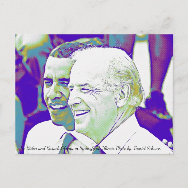 Postal fotográfica Barack Obama y Joe Biden (Anverso)