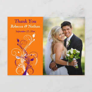 Postal fotográfica con la Floral blanca Naranja pú