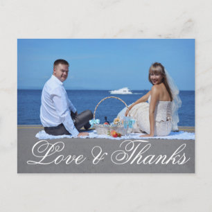 Postal fotográfica de agradecimiento al boda