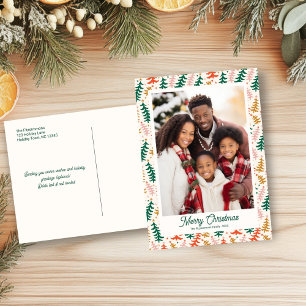 Postal fotográfica de árbol de Navidad retro