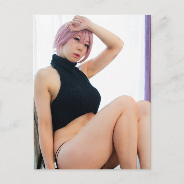 Postal fotográfica de belleza asiática de Cosplay  (Anverso)