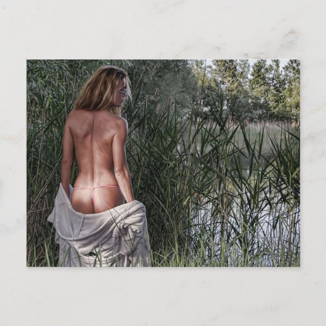 Postal fotográfica de Bikini, Chica de la naturale (Anverso)