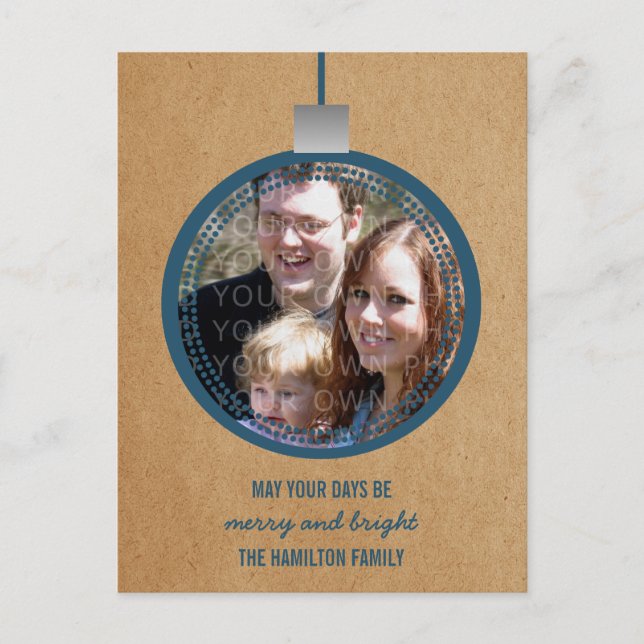 Postal fotográfica de Blue Mod Ornament (Anverso)