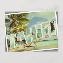 Postal fotográfica de época de Tahití