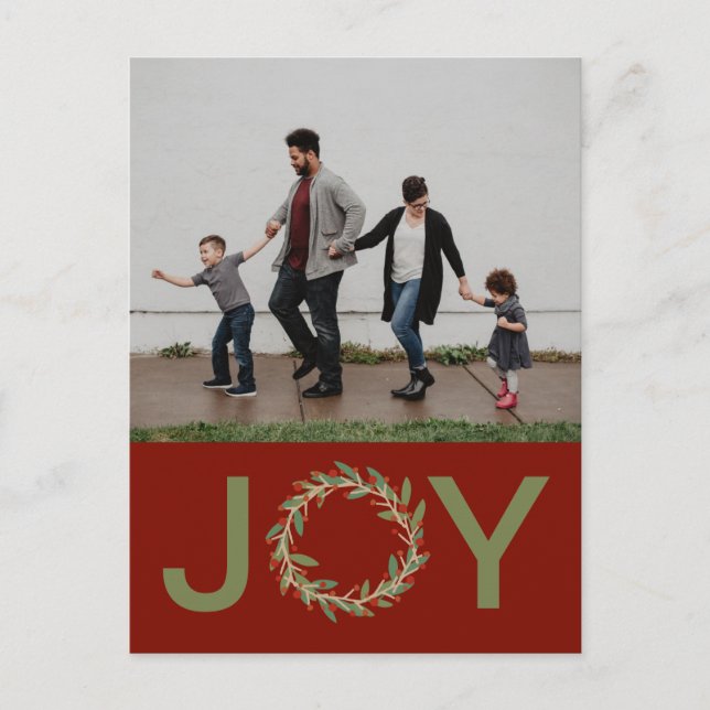Postal fotográfica de Joy Wreath Holiday (Anverso)