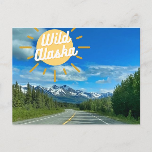 Postal fotográfica de montaña de Alaska Road Trip (Anverso)