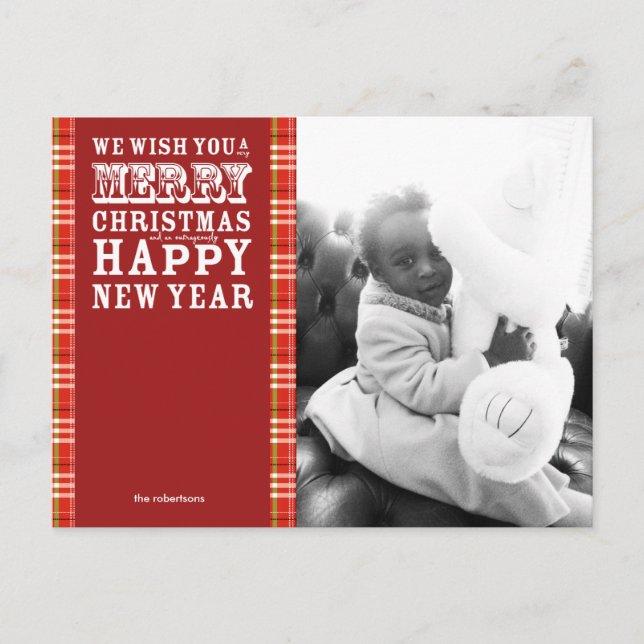 Postal fotográfica de navidad indignantemente feli (Anverso)